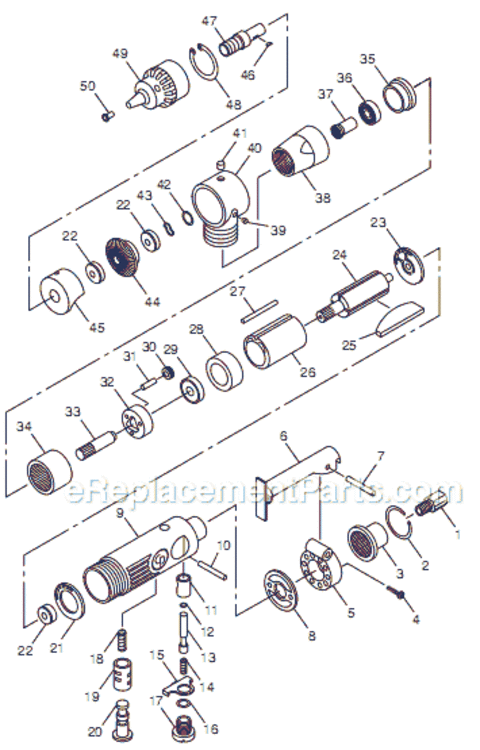 Page A Diagram and Parts List for CP879 T023999 Chicago Pneumatic Drill
